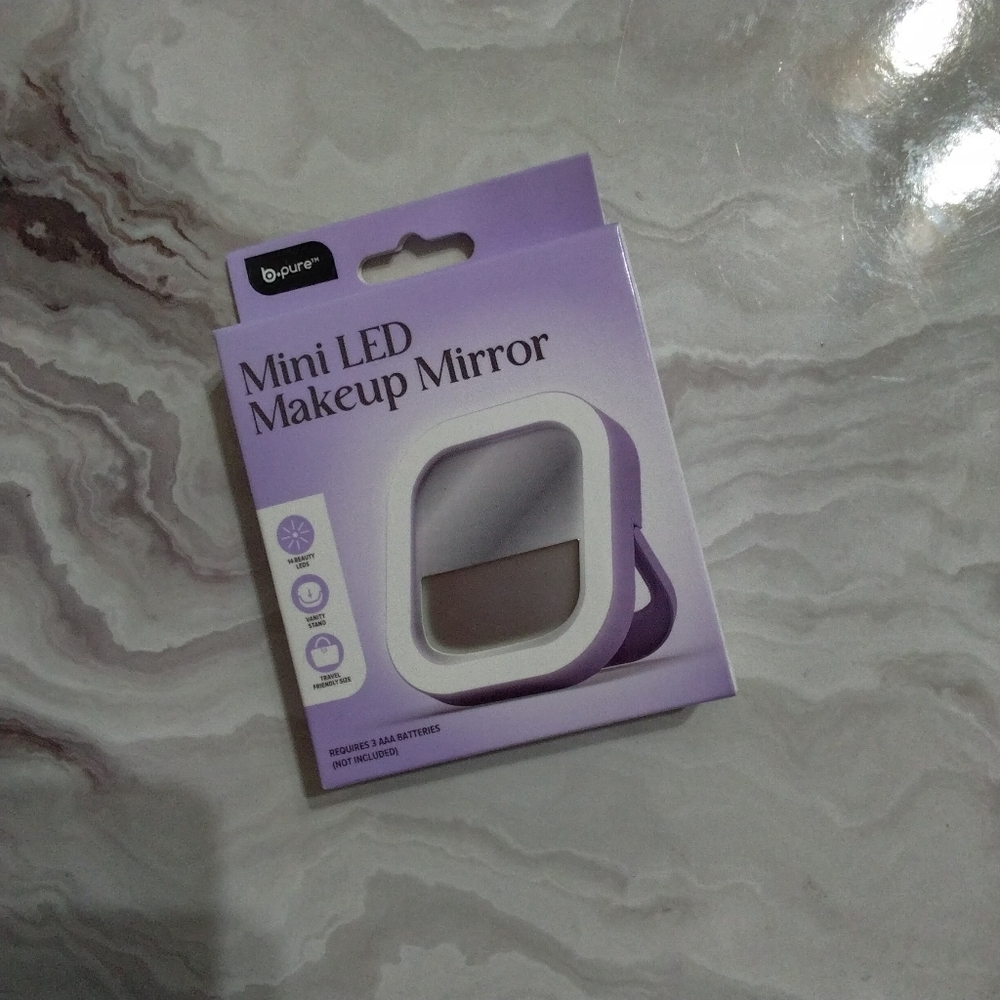 🐆b-Pure Mini LED Makeup Mirror - Purple 💜 - Picture 2 of 3